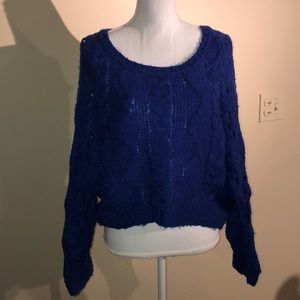 Cobalt Blue Slouchy Knit Sweater